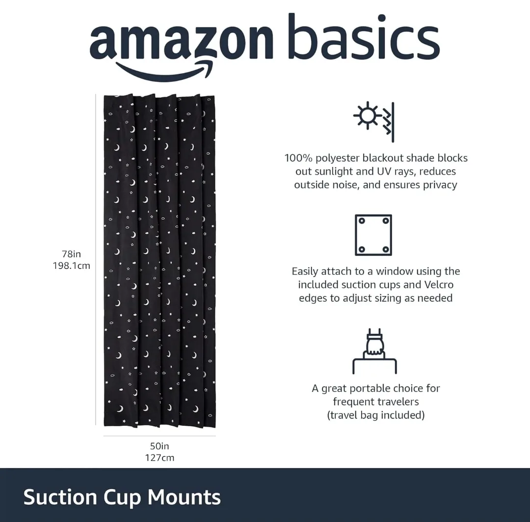 Portable Blackout Blind w/ Suction Cups (almost new!) image indicator(2)