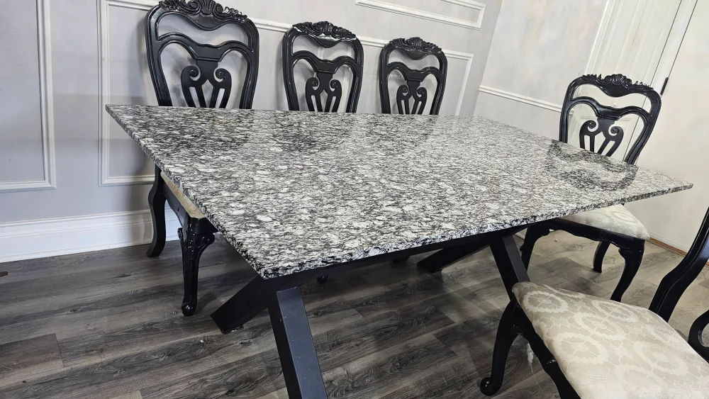 Granite Dining Table and Chair Set thumbnail