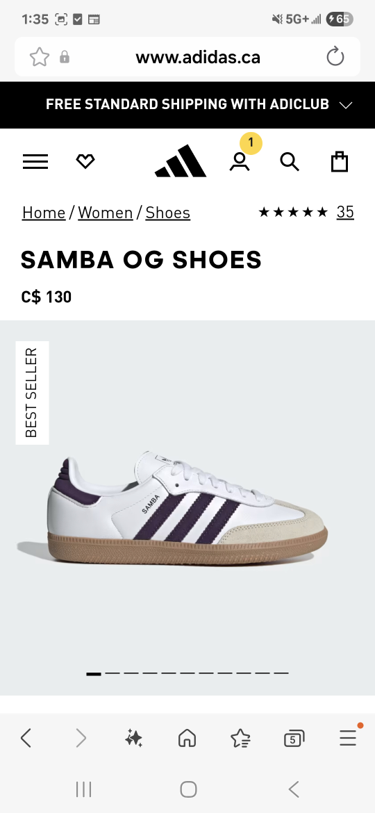 Adidas Samba OG Shoes - White/Purple