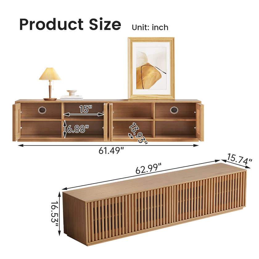 Wooden TV Stand Media Console - photo 2