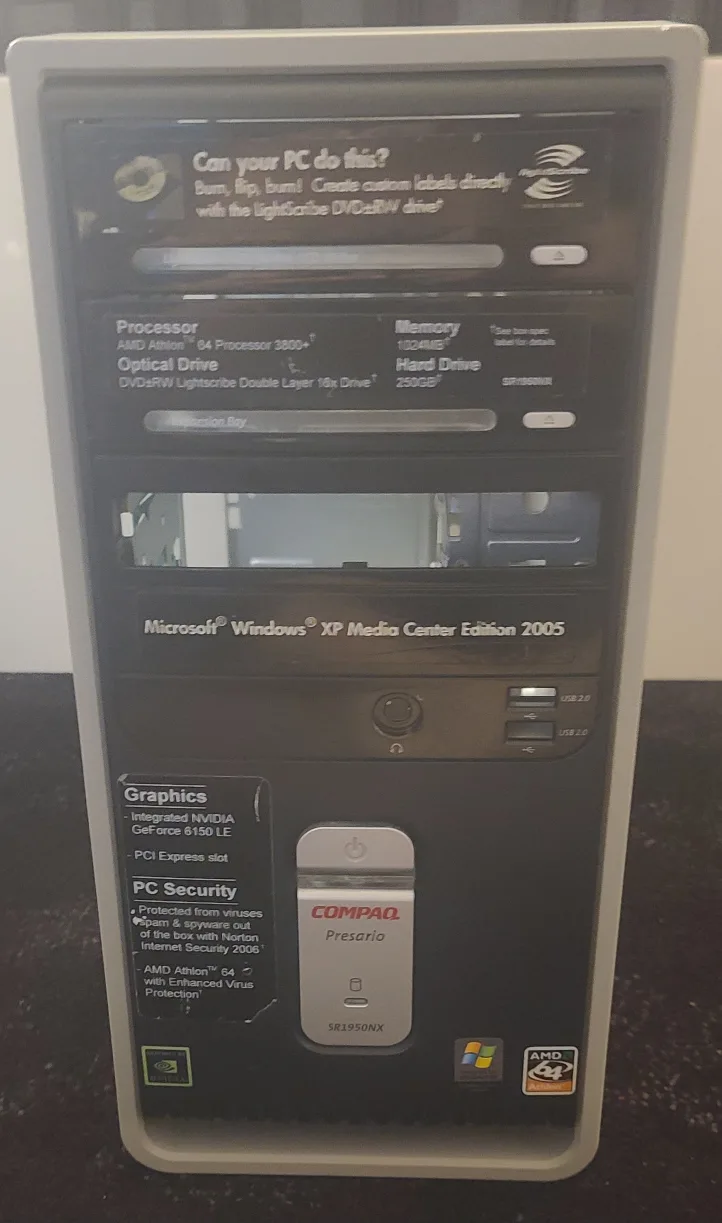 Compaq Presario SR1950NX PC. FULL GAMING CASE ONLY 14$ thumbnail