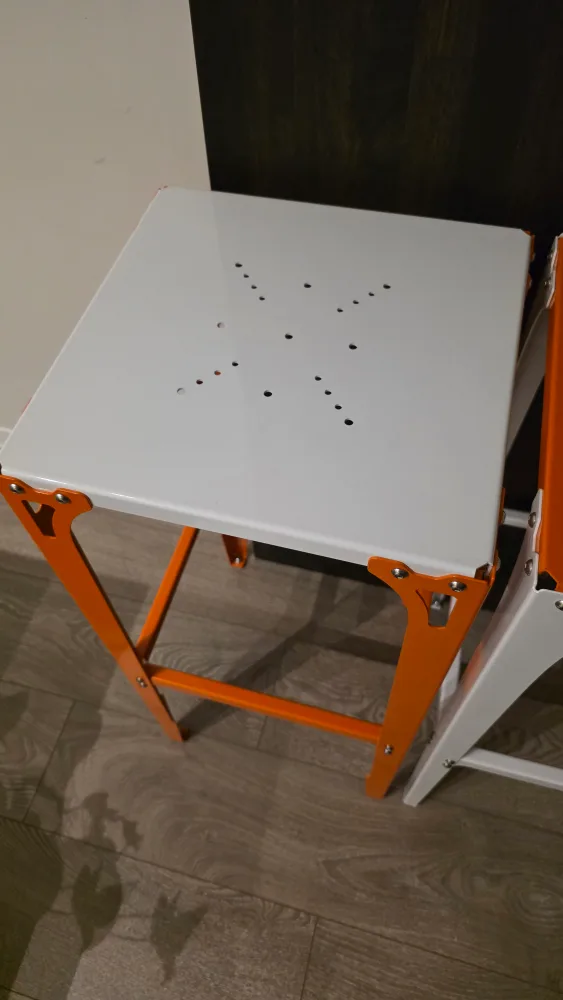 Orange & White Metal Bar Stools - Set of 2 image indicator(2)