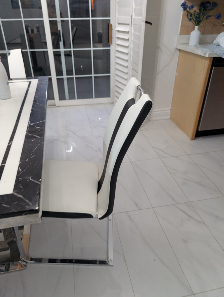 Dining Table with 4 Chairs - Black & White - photo 2