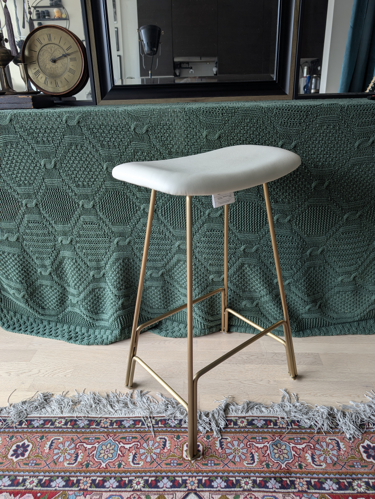 White & Gold Bar Stool
