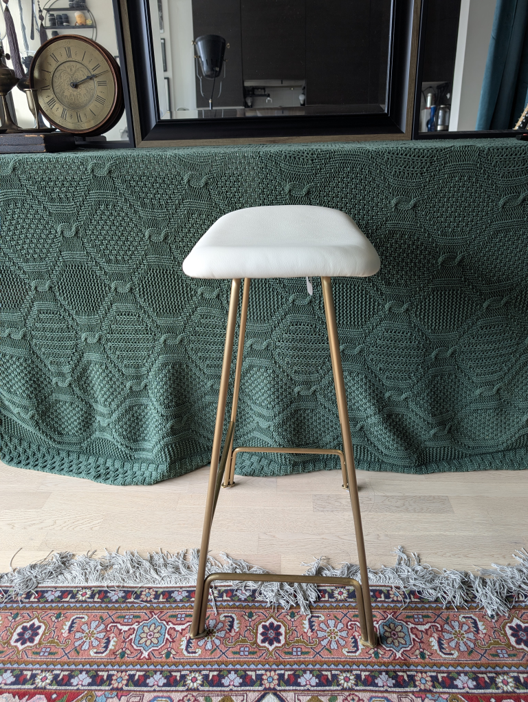 White & Gold Bar Stool - photo 2