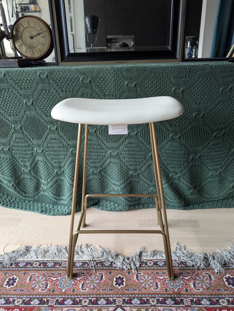 White & Gold Bar Stool - photo 3