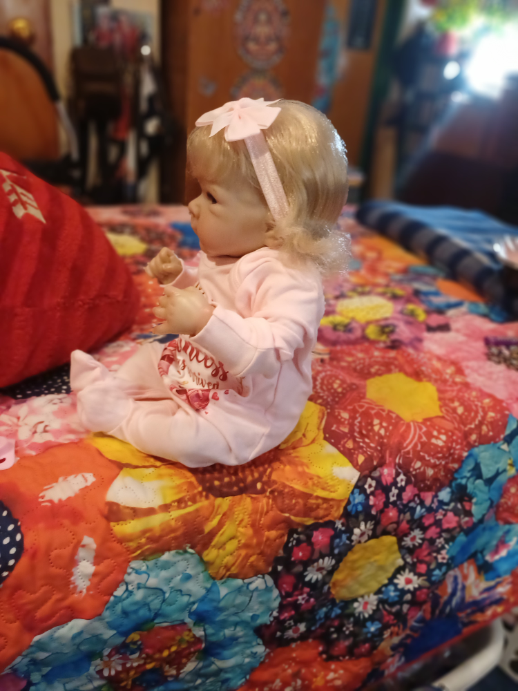 Reborn Baby Doll - Blonde Hair, Blue Eyes - photo 2