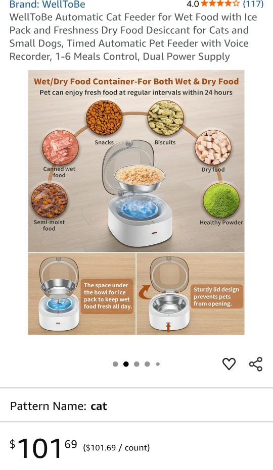 WelltoBe Automatic Cat Feeder - Dual Power - photo 2