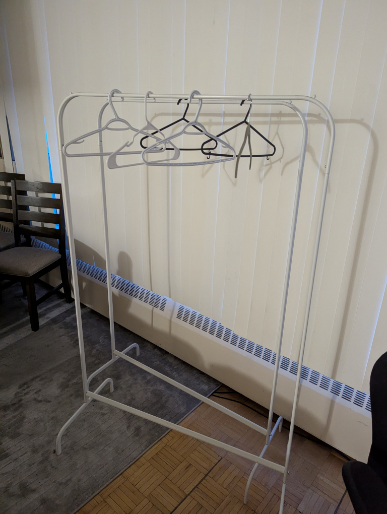 White Metal Clothes Rack