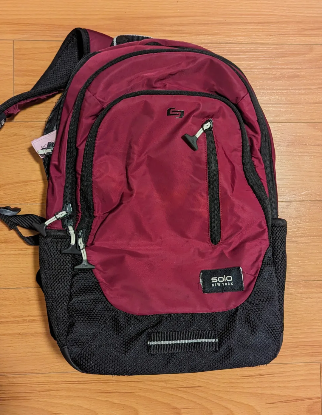 Solo New York Backpack - Maroon & Black thumbnail