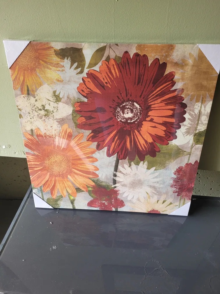 Floral Canvas Wall Art (23.5 x 23.5 inches) thumbnail