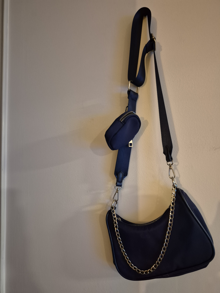 Navy Blue Shoulder Bag with Coin Purse - photo 2