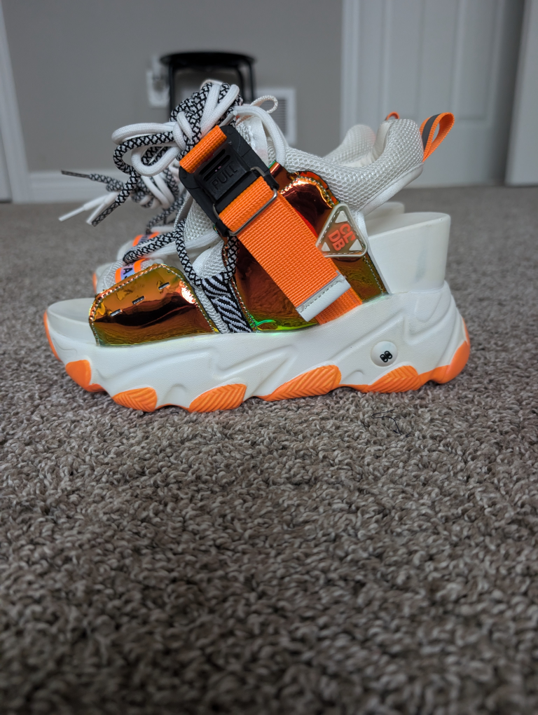 Chunky Platform Sandals - Orange & White - photo 2