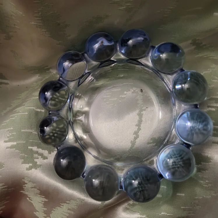 Vintage Blue Glass Ashtray thumbnail