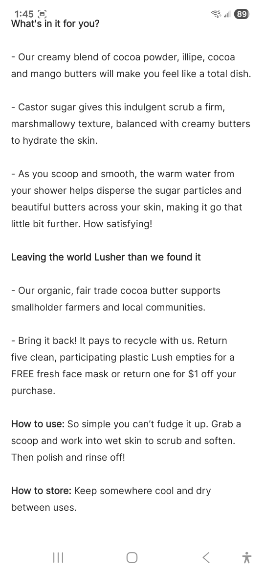 Lush Posh Chocolate Body Scrub - photo 3