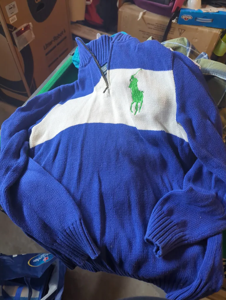 Free Polo Ralph Lauren XL(18-20) Blue/White Sweater thumbnail