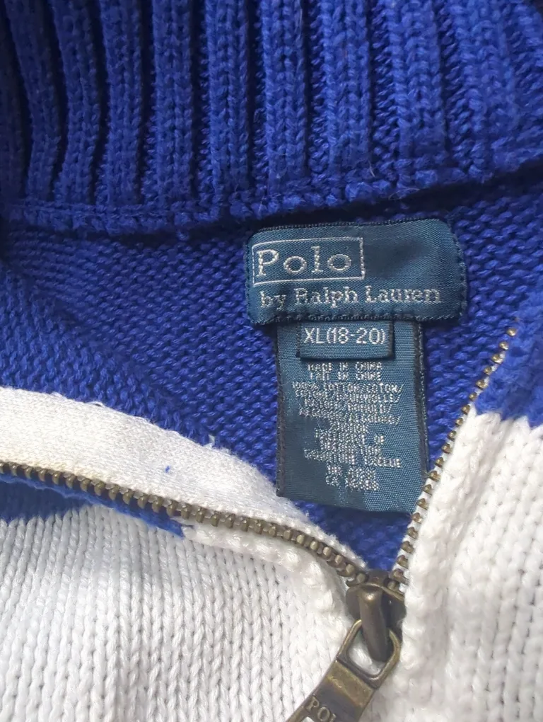 Free Polo Ralph Lauren XL(18-20) Blue/White Sweater image indicator(2)