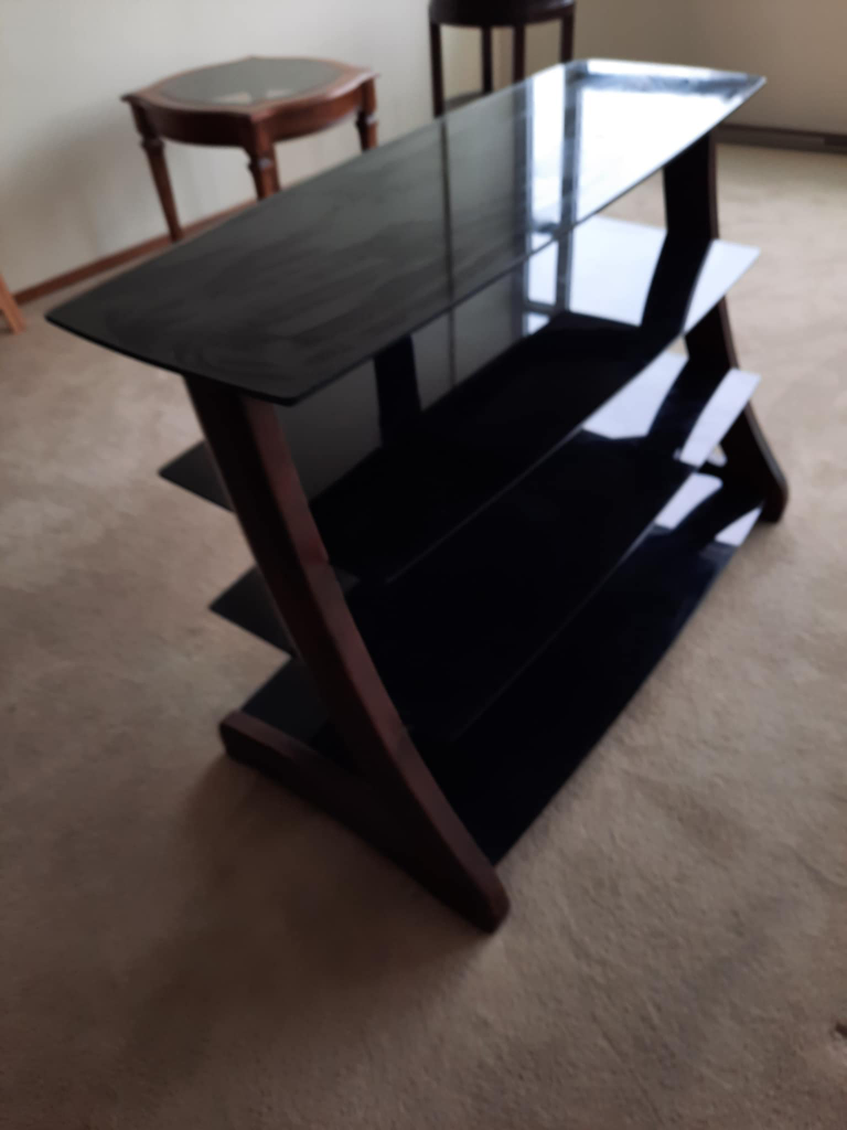 Black Glass TV Stand