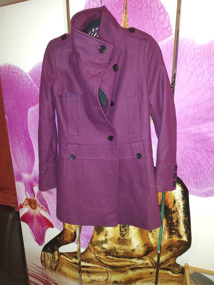 Tommy Hilfiger Purple Wool Blend Coat - Size 6