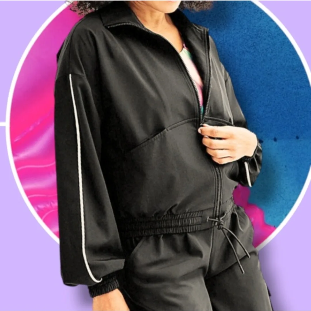 NWT Bomber Windbreaker Jacket w Pockets 2X & 3X Have 4 Colors image indicator(2)