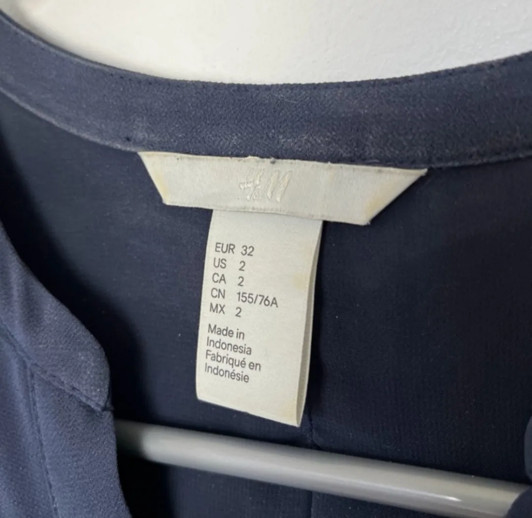 H&M Ruffle Mini Dress Navy image indicator(4)