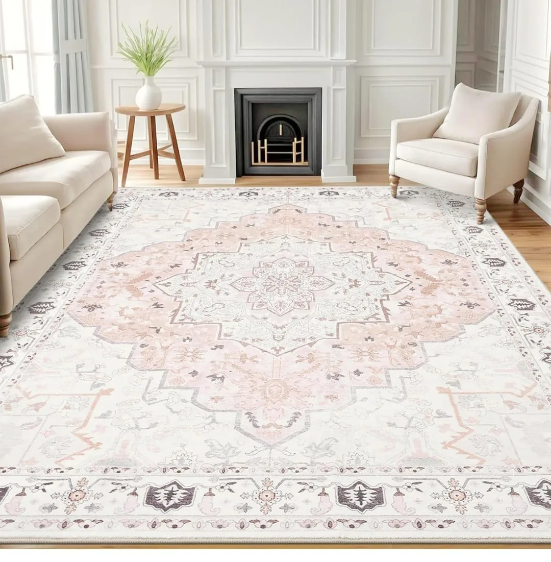 Area Rug - Pink/White Patterned thumbnail