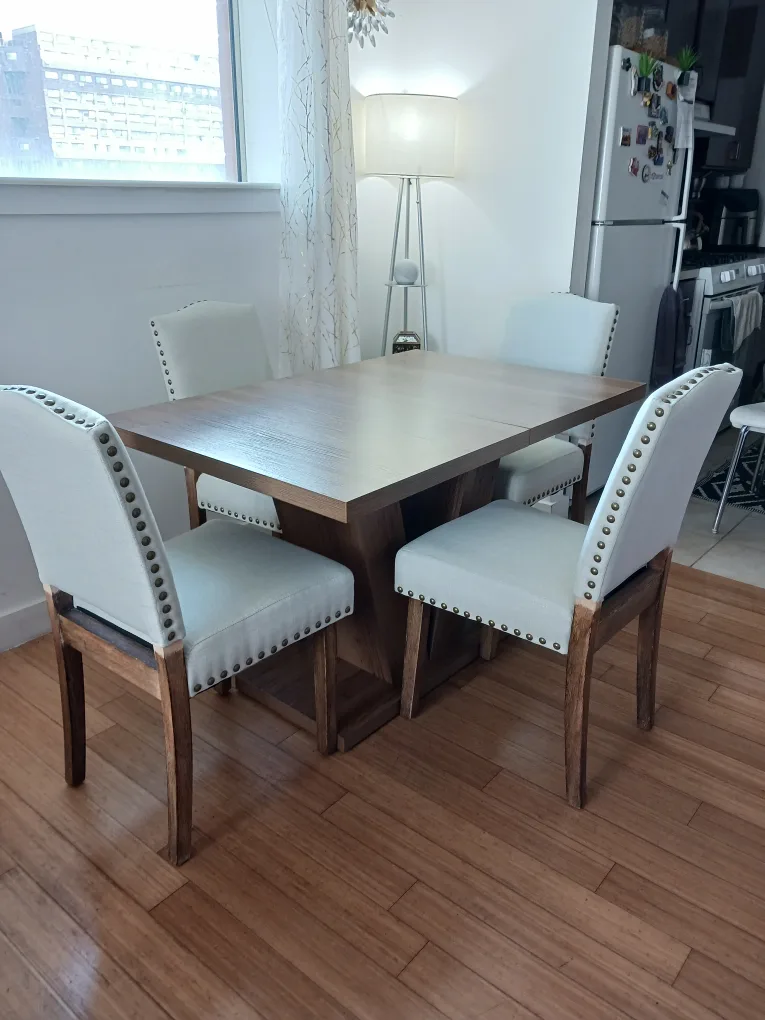 Modern Minimalist 4-Piece Rectangular Dining Set – Brand New image indicator(3)