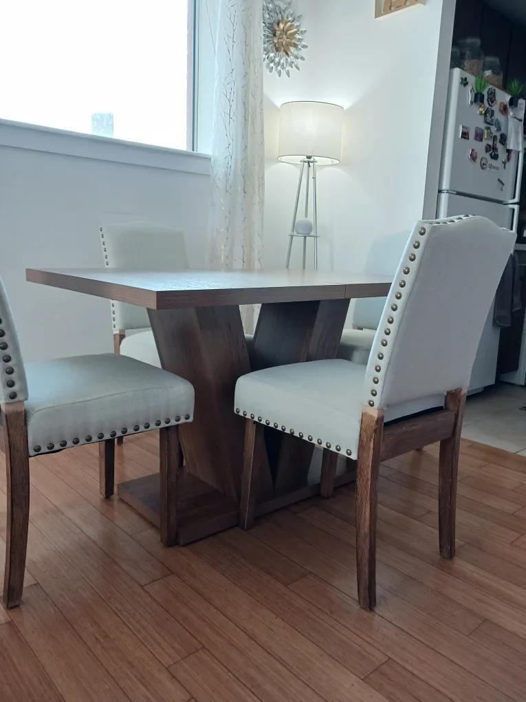 Modern Minimalist 4-Piece Rectangular Dining Set – Brand New image indicator(4)