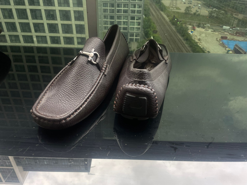 New BRAVO Leather Loafer shoes. Size 13M. Coffee Colour.