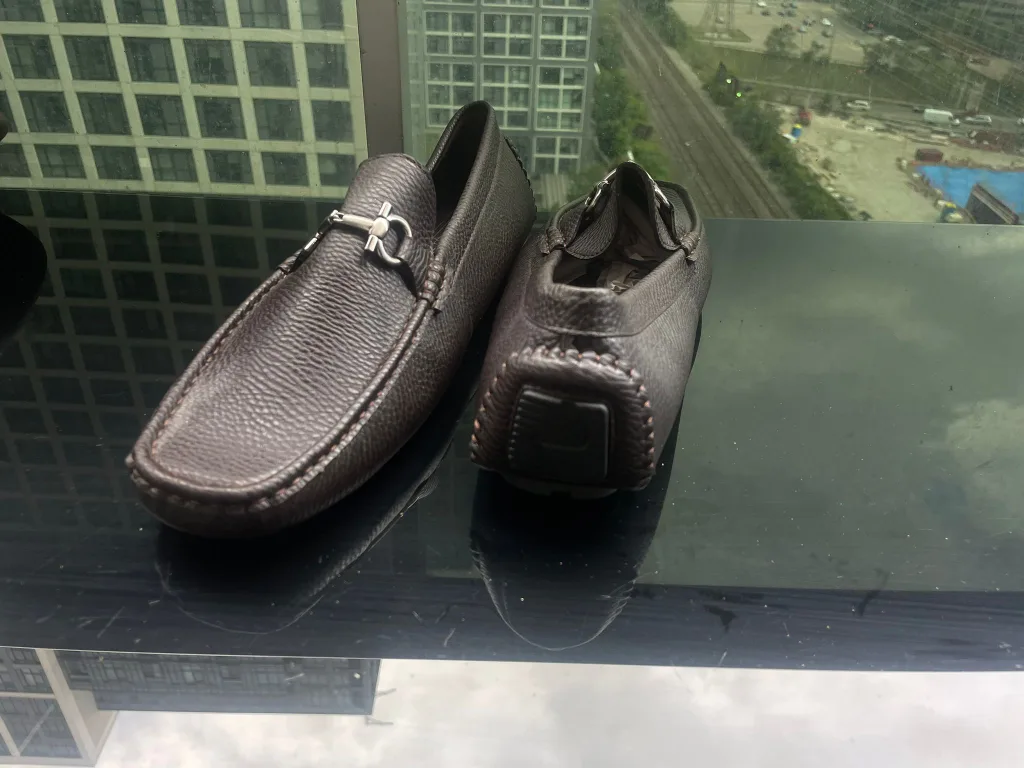 New BRAVO Leather Loafer shoes. Size 13M. Coffee Colour. thumbnail