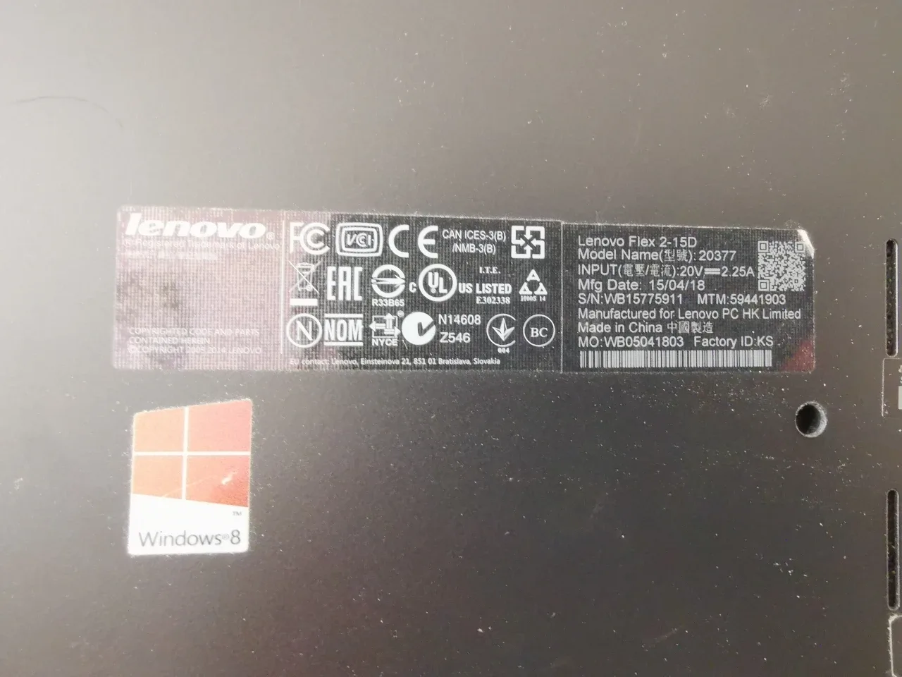 Lenovo Flex 2-15D Laptop image indicator(4)