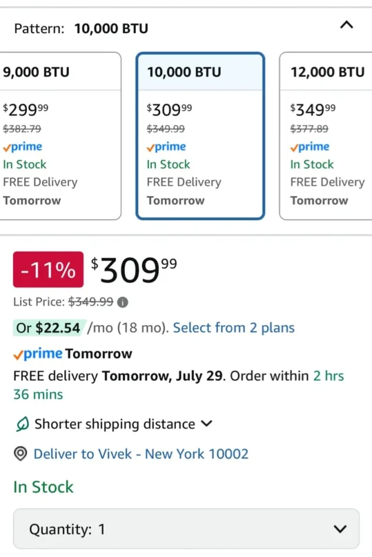 (Free Delivery)10,000 BTU Black + Decker Air Conditioner image indicator(8)