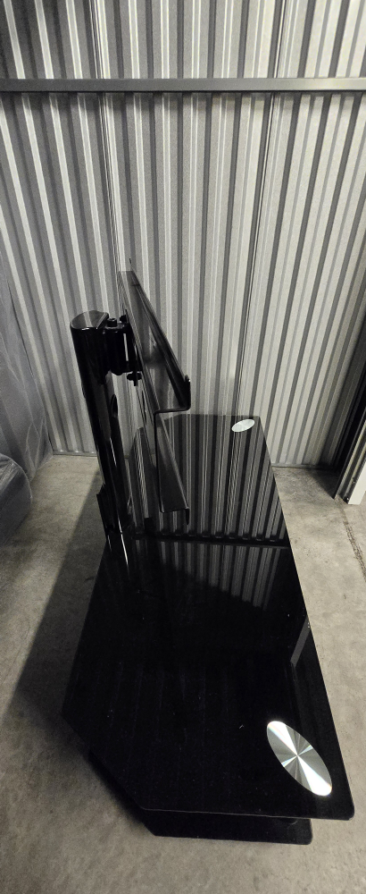 Black Glass TV Stand with Mount - photo 5