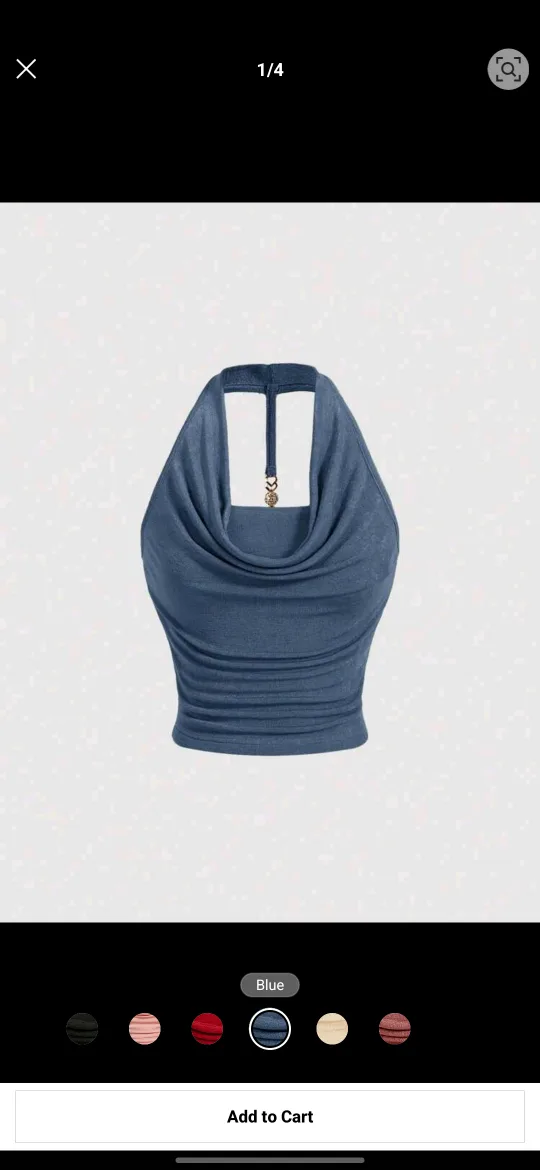 Blue Halter Top from shein image indicator(3)