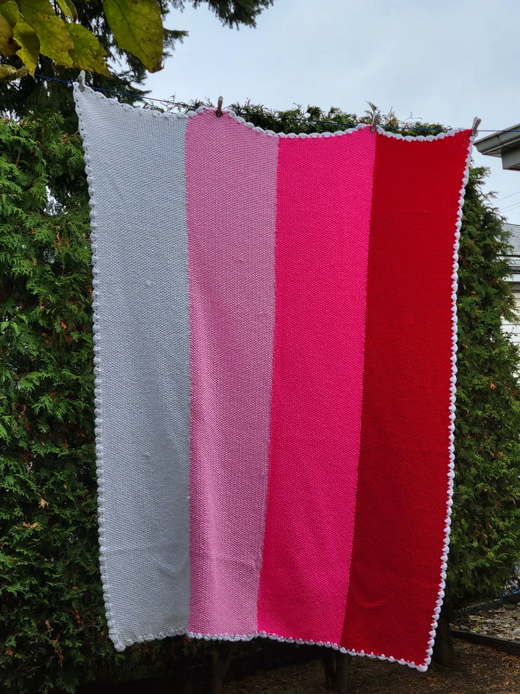 Striped Knitted Blanket Picnic Blanket thumbnail