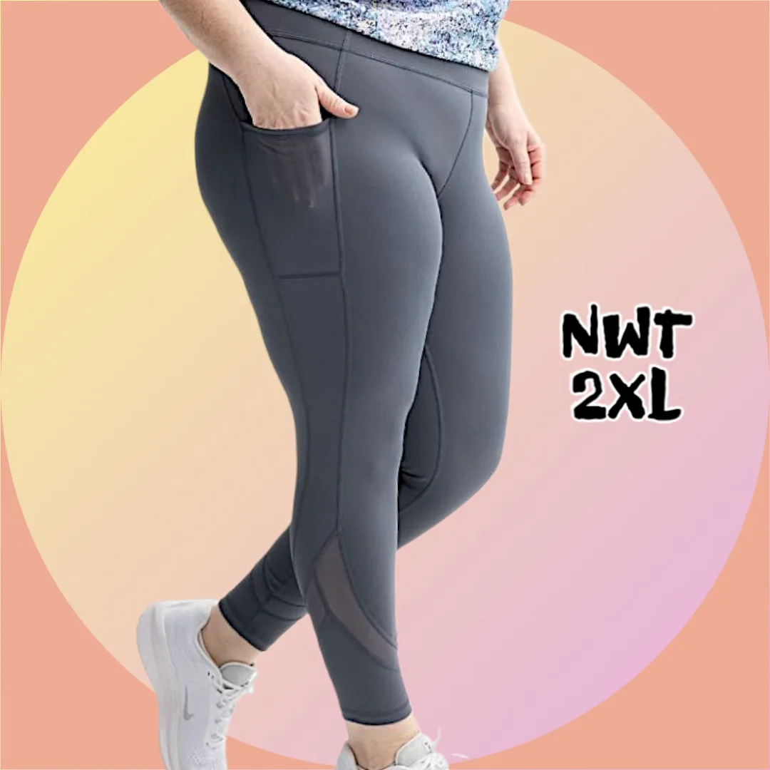 NWT 2XL Mesh Detailed Leggings w Side Pockets image indicator(5)