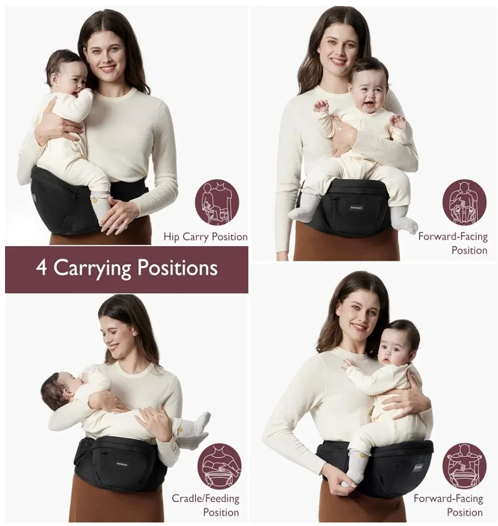 Momcozy Hip Seat Baby Carrier - Black image indicator(2)