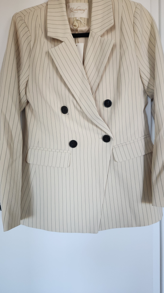 Stylumary Pinstripe Beige Suit Set - photo 2