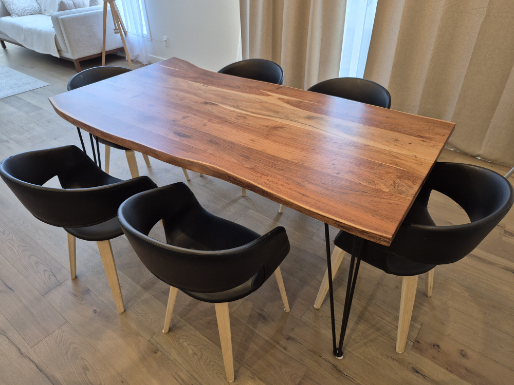 Live Edge Wood Dining Table with 6 Chairs - photo 2