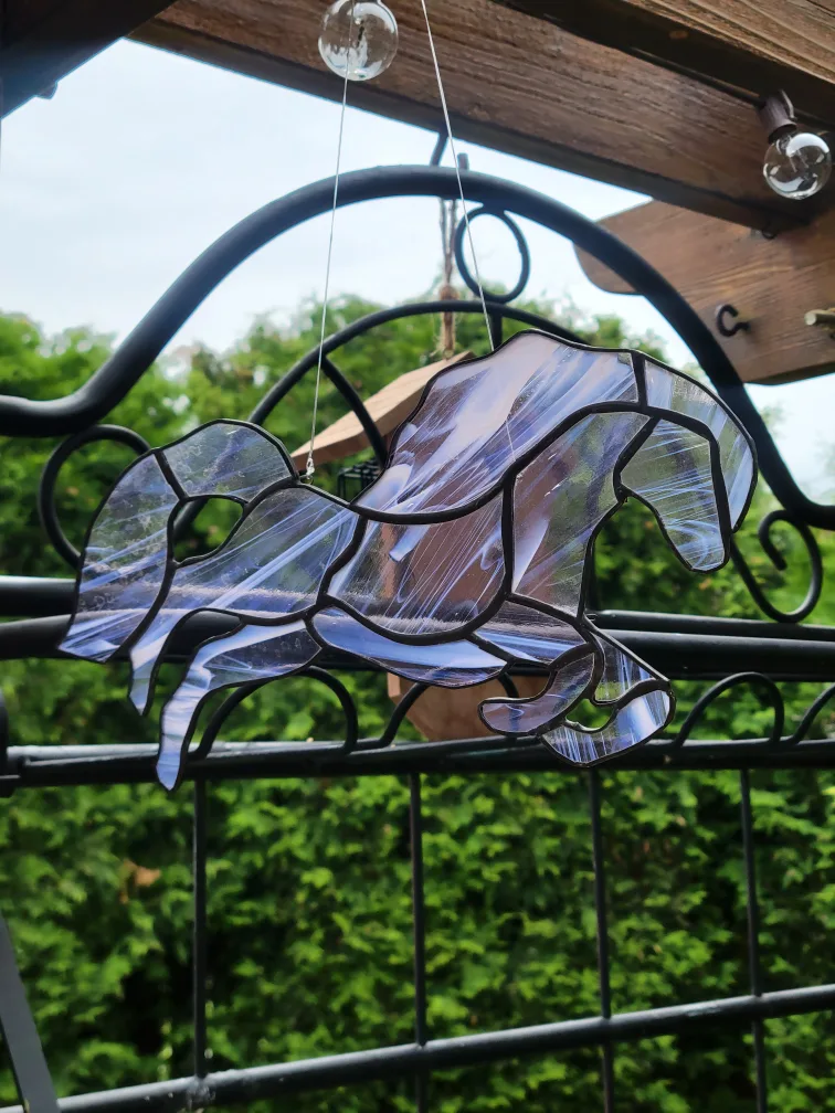 Majestic Pink Stained Glass Horse Suncatcher thumbnail