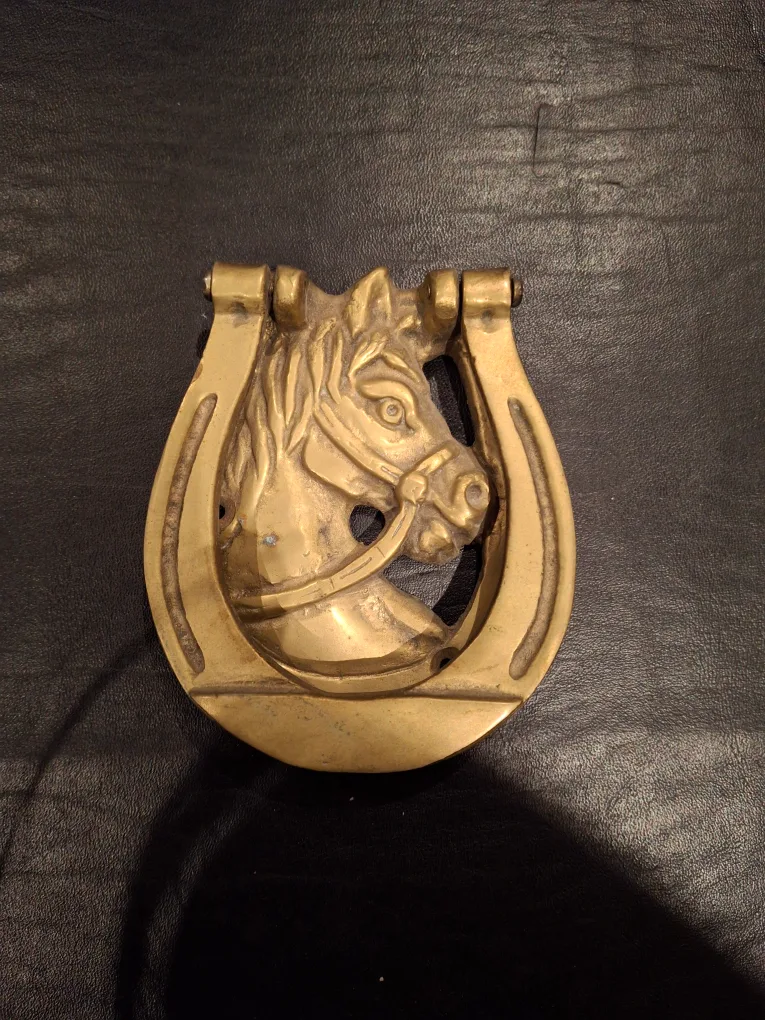 Heavy metal horse door knocker thumbnail