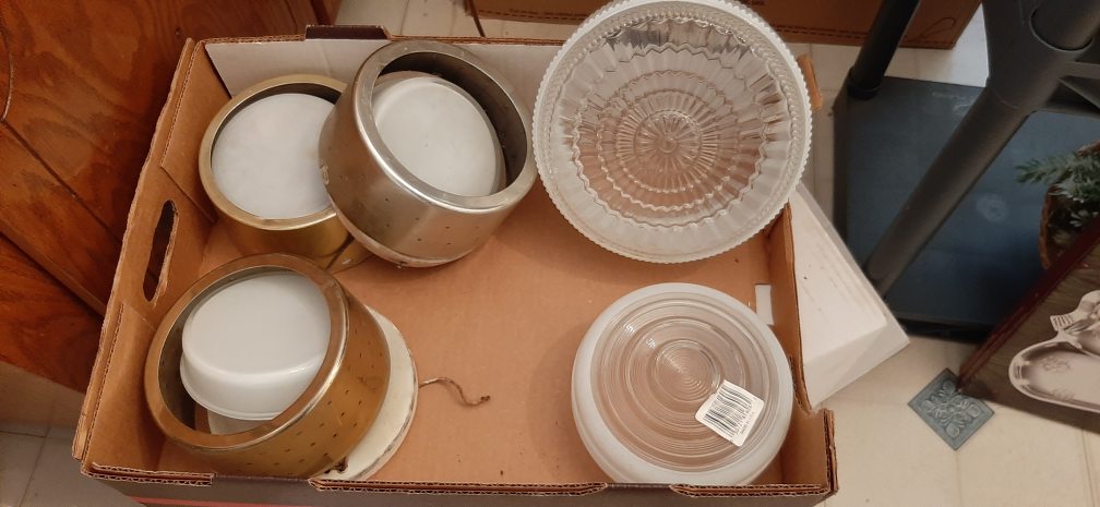 Vintage hallway light fixtures. Starting at $4. each.