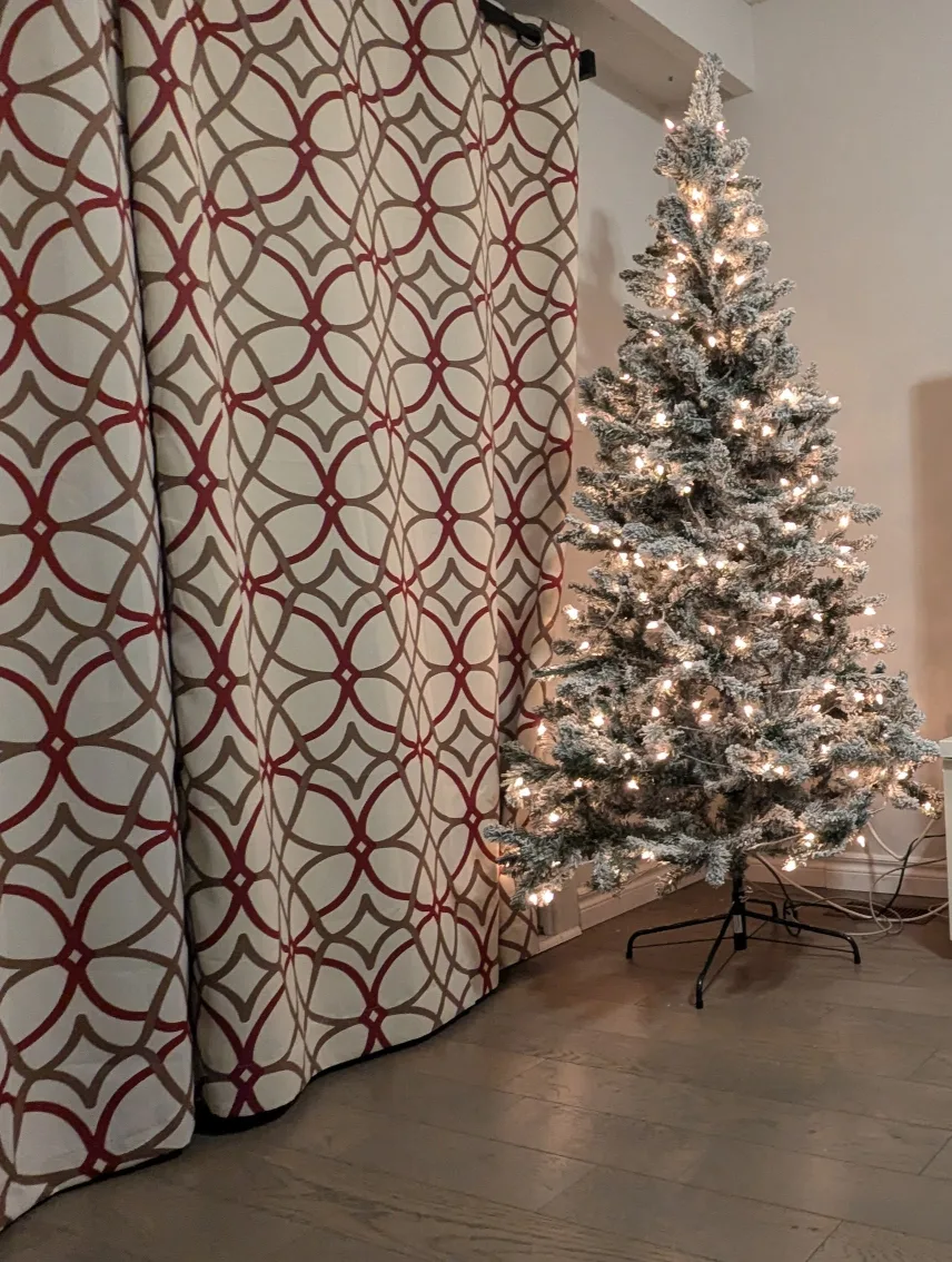 Holiday Time 6.5-ft Pre-Lit Flocked Frisco Pine Tree image indicator(2)