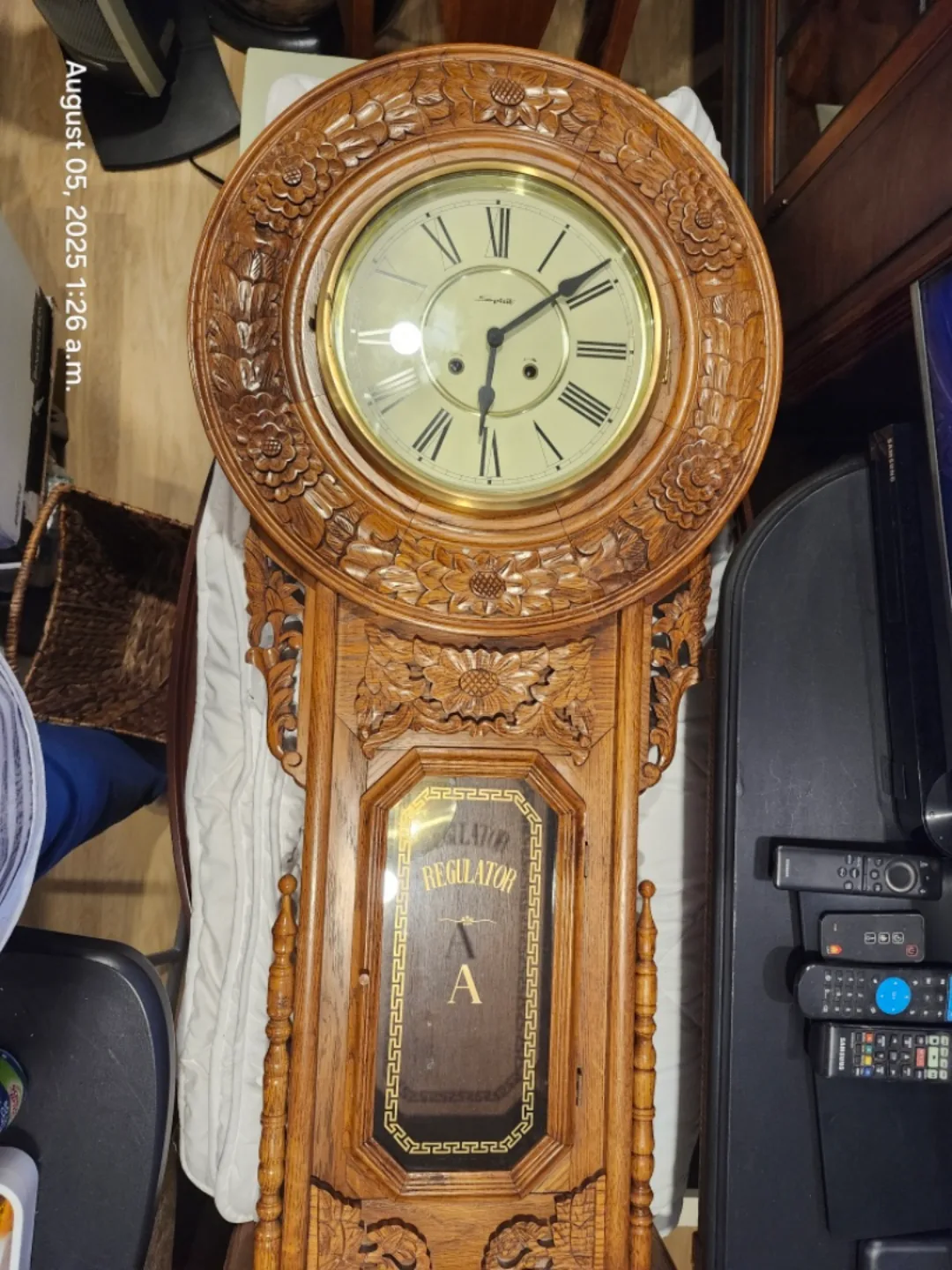 Antique Sangalli Regulator Wall Clock image indicator(2)