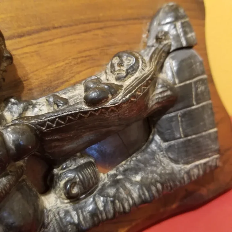 Inuit Sculpture hand carved on Wood image indicator(3)