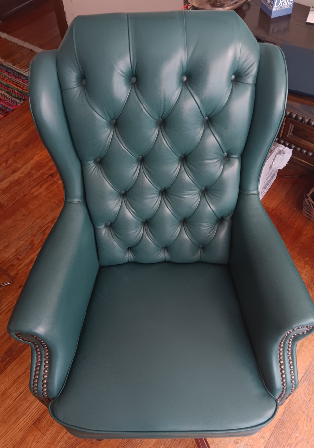 Green Tufted Wingback Office Chair