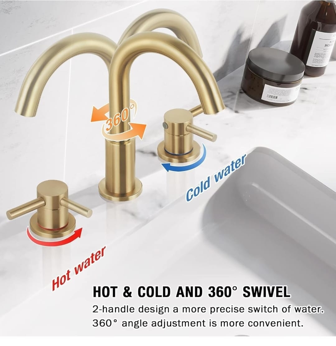 Gold Bathroom Faucet - Hot & Cold 360° Swivel - photo 5