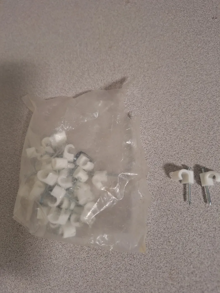 White Cable Clips with Nails thumbnail