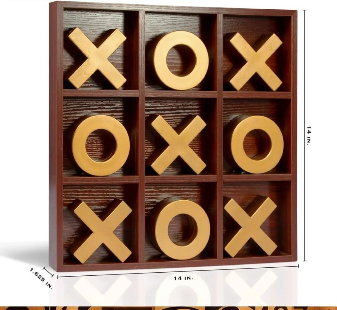Jumbo size 14 inches Refinery & Co. Wooden Tic-Tac-Toe Board image indicator(2)
