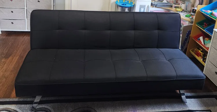 Black Sofa Bed with Charging Ports (Read Description) thumbnail